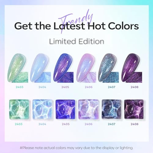 Modelones Chameleon Gel Nail Polish Set - 6 Colors with Glitter