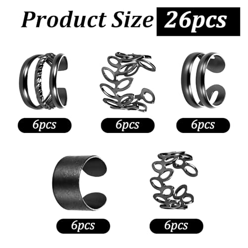 30 Pcs Black Hair Jewelry Clips for Braids & Dreadlocks