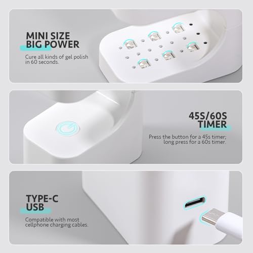 GAOY Mini UV Nail Lamp with Timer for Gel Curing