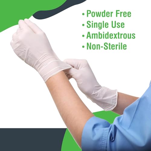 Large Powder-Free Latex Gloves - 100 Count for Food Service