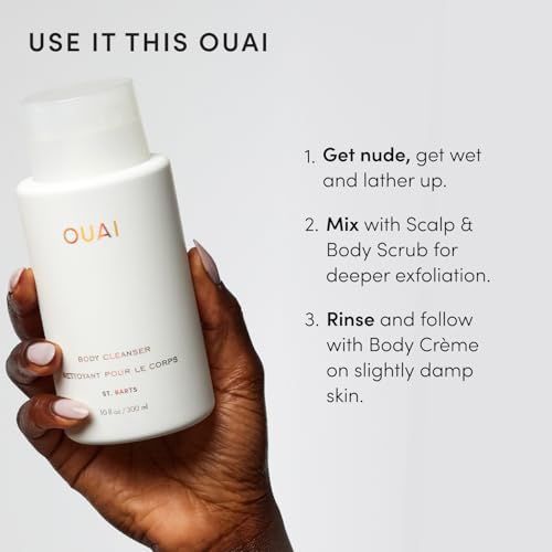 OUAI St. Barts Body Cleanser - Travel Size Hydrating Body Wash, 3 Fl Oz