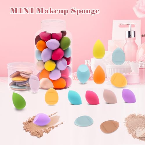 Mini Makeup Sponge Set with Powder Puffs – 40 pcs Beauty Blender & Finger Applicators