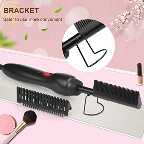 Erokicysh Black Hot Comb - Portable Ceramic Straightening & Curling Brush