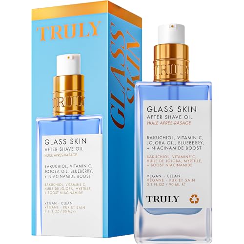 Truly Luxury After Shave Oil Glass Skin 3.1 fl oz – Soothing Post-Shave Treatment