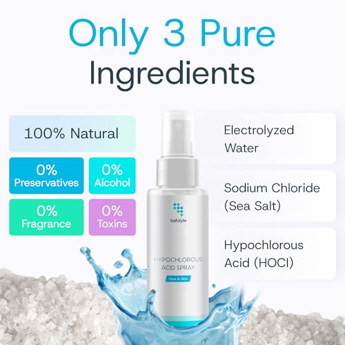SAFOLYTE Hypochlorous Acid Spray for Face & Skin - 8 Fl Oz