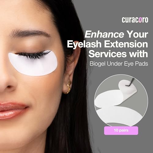 CURACORO Biogel Under Eye Pads - 10 Pairs, Non-Slip Hydrogel for Sensitive Skin
