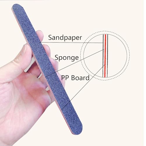 21 Pcs Double-Sided Nail Files 100/180 Grit for Manicures