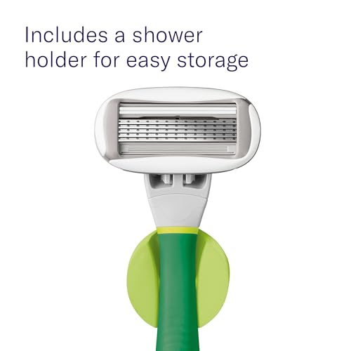 Flamingo Women's Shaving Razor Set with 4 Blade Refills & Shower Holder