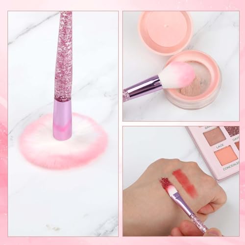 10-Piece Glitter Makeup Brush Set - Professional Cosmetic Tools