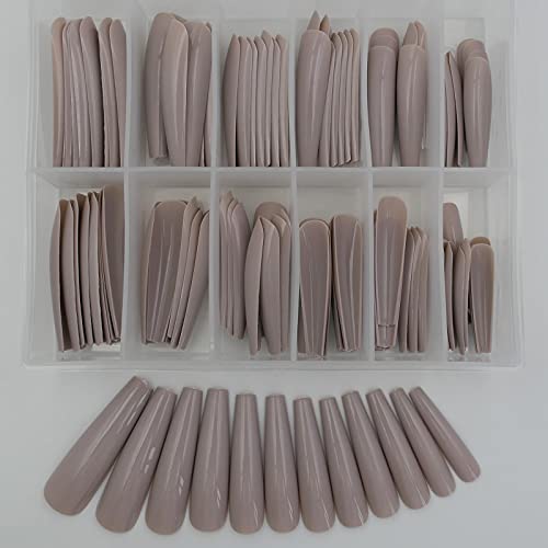 LuckForever Extra Long Coffin Nail Set XL Ballerina 120pc ABS Press On Nails