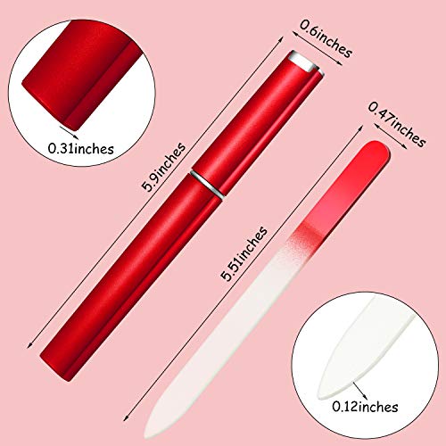 Mudder 12-Piece Glass Nail Files Set with Cases for Manicure