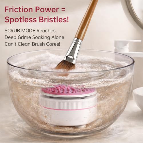 Norate 2-Piece Electric Makeup Brush Cleaner Set with Deep Cleaning Solution