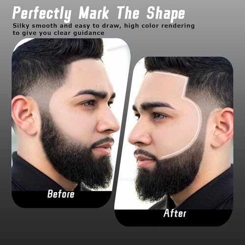 Noerrors 12Pcs White Barber Pencil Chalk Set for Hairline & Beard Styling - Enhancement Kit
