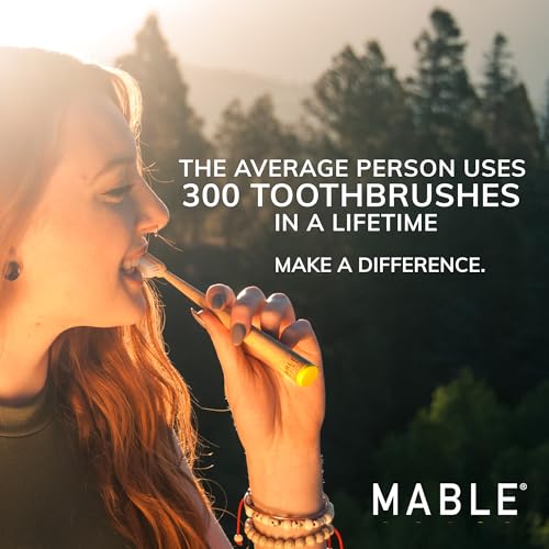 MABLE Soft Bristle Bamboo Toothbrush Pack of 4 – Compostable Eco-Friendly