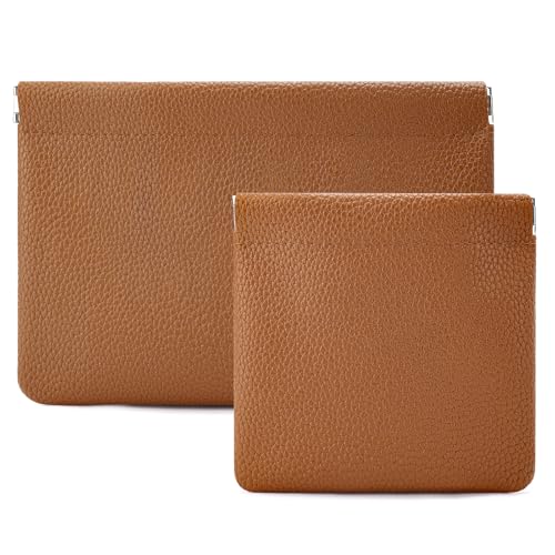 Tiltol Brown Small Makeup Bag Set - 2 PCS Portable Cosmetic Pouches