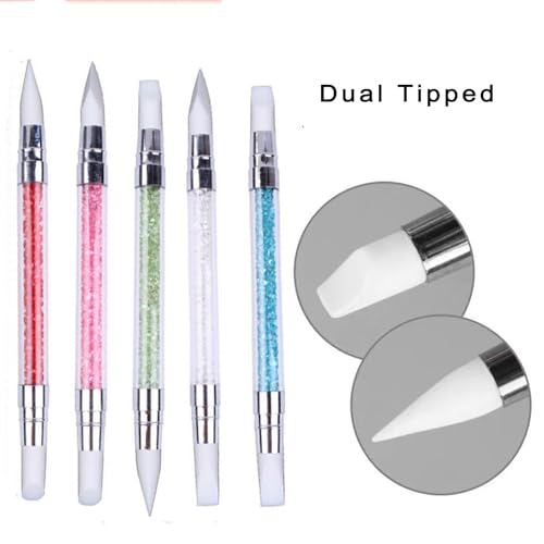 5-Piece Dual Tipped Silicone Nail Art Sculpture Pen Set
