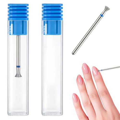 2Pcs Stainless Steel Cuticle Drill Bits for Nail Art