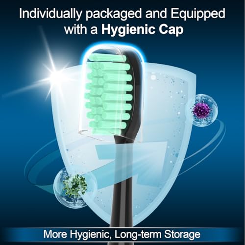 ZIYAJIA Replacement Toothbrush Heads for AquaSonic Black Series 10 Pack