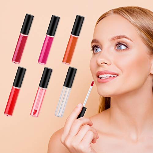Patelai 50 Pack 10ml Lip Gloss Containers with Wands & Black Caps