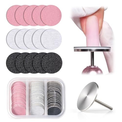 MelodySusie 60Pcs Sandpaper Discs with 25mm Metal Mandrel Bit – Multicolor Replacement set
