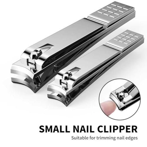 Derlaier Nail Clippers Set - Stainless Steel Dual-Size Cutters for Home & Travel