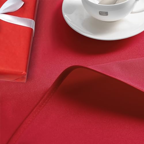 30-Inch Round Red Tablecloth - Waterproof & Stain Resistant Polyester