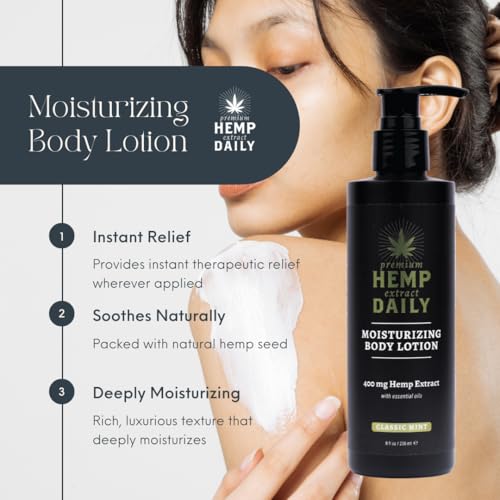 Premium Hemp Daily Ultra-Moisturizing Body Lotion, Classic Mint, 8oz