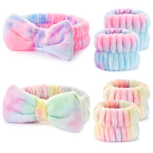 Wteehn Spa Headband & Wristband Set for Face Washing - 6pcs