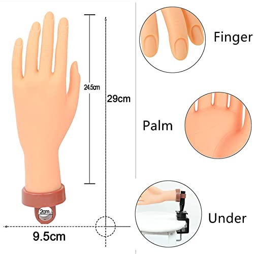 FU SHEN Nail Practice Hand for Acrylic Nails - Single Flexible Mannequin