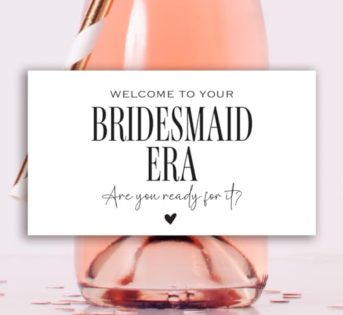 Bridesmaid Mini Champagne Labels - Set of 8 Elegant Stickers