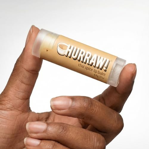 Hurraw! Organic Chai Spice Lip Balm 3-Pack Vegan Natural Moisturizer