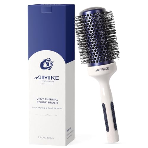 AIMIKE 2-Inch Nano Ionic Round Brush for Blow Drying & Styling