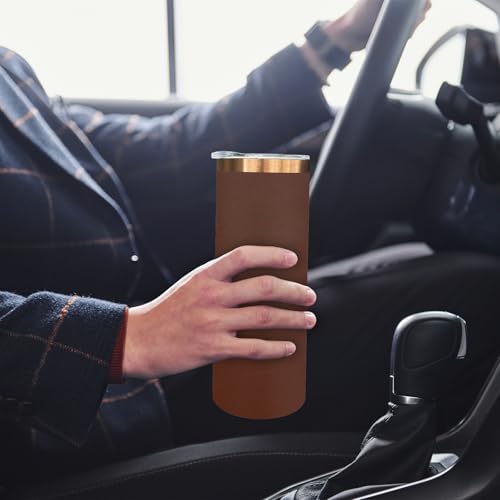 20 oz Stainless Steel Insulated Tumbler with Lid & Straw - Brown