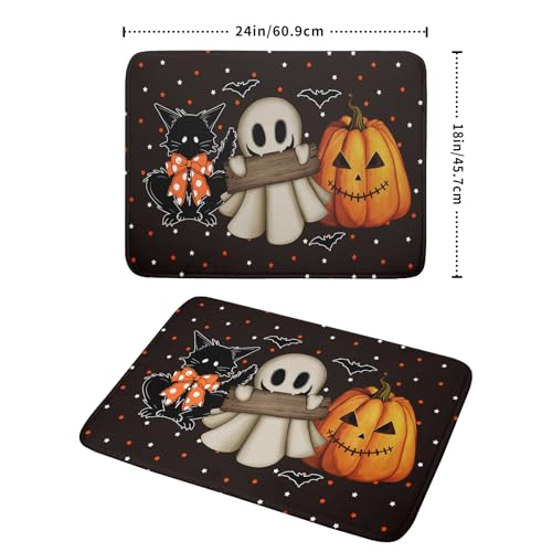 Halloween Dish Drying Mat 18x24 - Spooky Pumpkin & Ghost Design