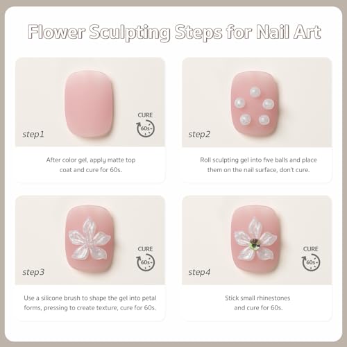 GAOY Pearlescent White 3D Sculpting Gel for Nail Art - 15g