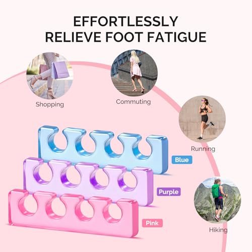 MelodySusie 6-Piece Silicone Toe Separators for Pedicure & Nail Polish