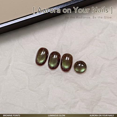 GAOY Brown Cat Eye Gel Nail Polish Set - 16ml with Magnet