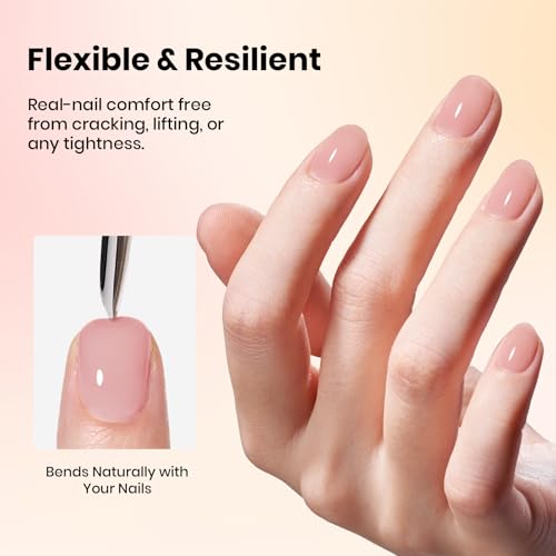 Beetles Nude Neutrals Rubber Base Gel Nail Polish Set 6 Colors 7.5ml – Natural & Long-Lasting