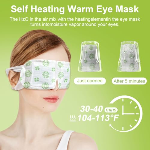 Mnswand Self-Heating Steam Eye Masks - Mugwort Scented, 30 Pack Disposable