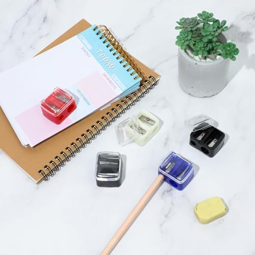 5-Pack Dual Hole Makeup Pencil Sharpeners - Compact & Colorful