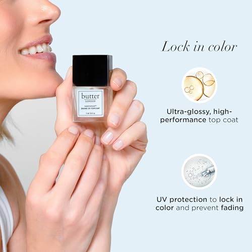 butter LONDON UV Top Coat Nail Polish for Long-Lasting Shine & Manicure Finish
