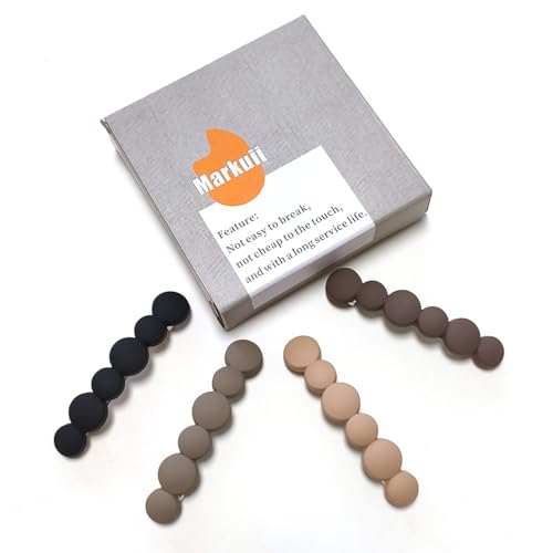 Markuii Matte French Hair Barrettes for Thin & Fine Hair – No Slip, 4 Pack