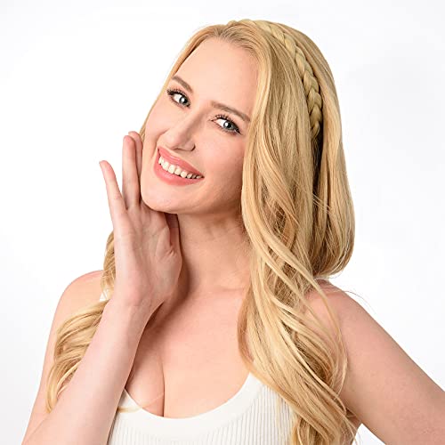 DIGUAN Synthetic Braided Headband, Chunky Plaited Hairpiece - Chestnut