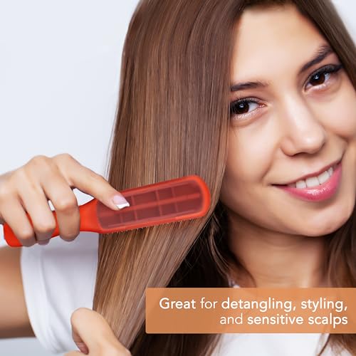 Allegro Combs Red Medium Hair Brush for Curly & All Hair Types