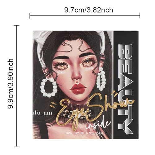 FangTangDI 9 Color Smoky Eyeshadow Palette with Mirror, Matte & Shimmer - Smoky-Matte Shimmer Edition