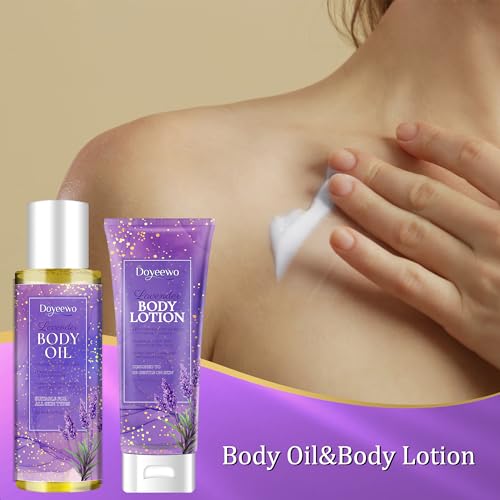 7-Piece Lavender Spa Gift Set for Women - Relaxation & Self Care Bath Kit