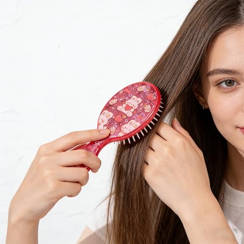 Mini Glitter Detangling Hair Brush for Kids & Adults - Purple