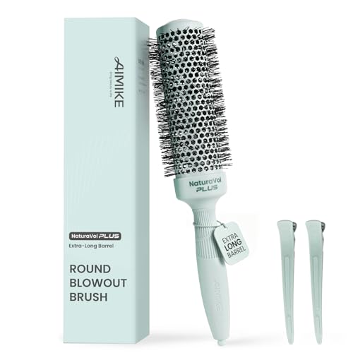 AIMIKE NaturaVol PLUS Extra Long Round Brush - 1.7" Barrel for Fast Blowouts