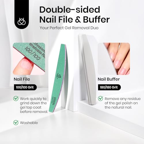 Beetles Gel Polish Remover Kit with 450 Lint Free Wipes & Nail Tools