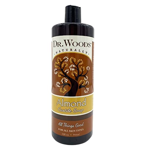 Dr. Woods Almond Liquid Castile Soap 32 Fl Oz - Natural Gentle Cleanser (Pack of 1)